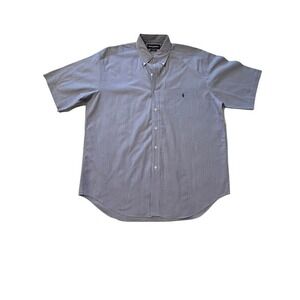 Ralph Lauren Short Sleeve Button Down Shirt Mens L Blue Dress‎ Casual